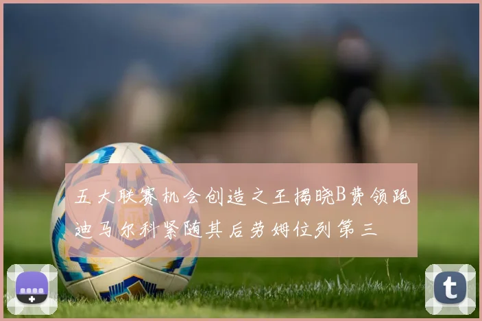 五大联赛机会创造之王揭晓B费领跑迪马尔科紧随其后劳姆位列第三